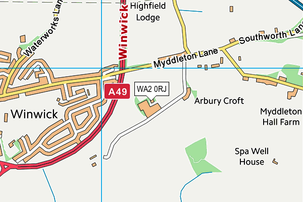 WA2 0RJ map - OS VectorMap District (Ordnance Survey) WA2 0RJ map - OS VectorMap District (Ordnance Survey)