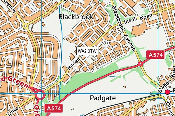 WA2 0TW map - OS VectorMap District (Ordnance Survey) WA2 0TW map - OS VectorMap District (Ordnance Survey)