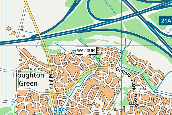WA2 0UR map - OS VectorMap District (Ordnance Survey) WA2 0UR map - OS VectorMap District (Ordnance Survey)