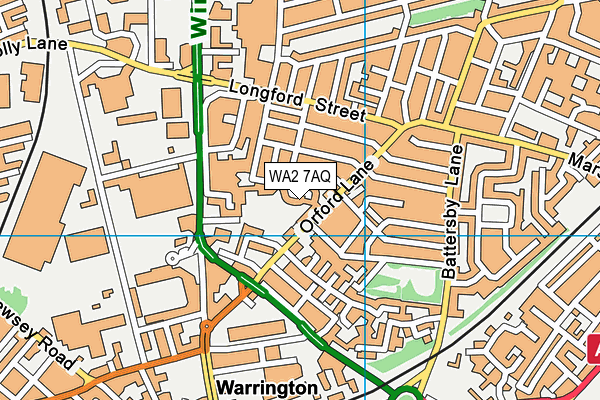 WA2 7AQ map - OS VectorMap District (Ordnance Survey) WA2 7AQ map - OS VectorMap District (Ordnance Survey)