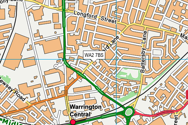 WA2 7BS map - OS VectorMap District (Ordnance Survey) WA2 7BS map - OS VectorMap District (Ordnance Survey)