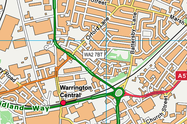 WA2 7BT map - OS VectorMap District (Ordnance Survey) WA2 7BT map - OS VectorMap District (Ordnance Survey)