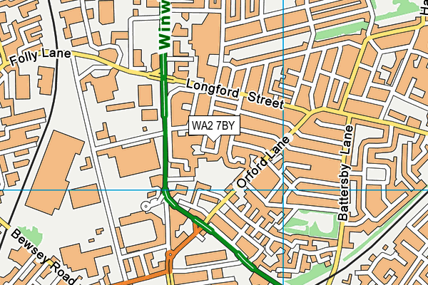 WA2 7BY map - OS VectorMap District (Ordnance Survey)