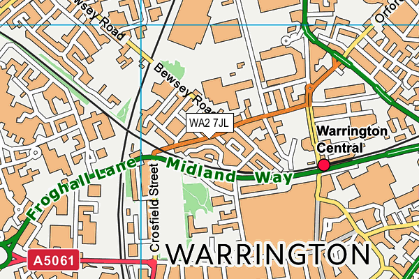 WA2 7JL map - OS VectorMap District (Ordnance Survey) WA2 7JL map - OS VectorMap District (Ordnance Survey)