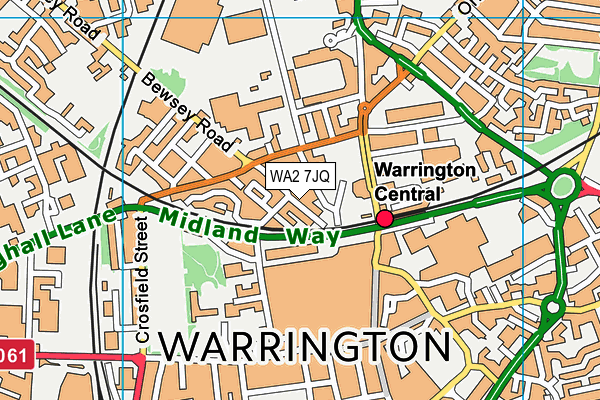 WA2 7JQ map - OS VectorMap District (Ordnance Survey)