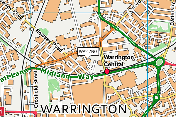 WA2 7NG map - OS VectorMap District (Ordnance Survey) WA2 7NG map - OS VectorMap District (Ordnance Survey)