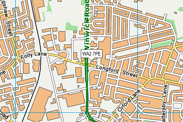 WA2 7PE map - OS VectorMap District (Ordnance Survey) WA2 7PE map - OS VectorMap District (Ordnance Survey)