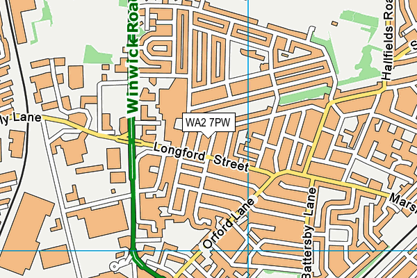 WA2 7PW map - OS VectorMap District (Ordnance Survey) WA2 7PW map - OS VectorMap District (Ordnance Survey)
