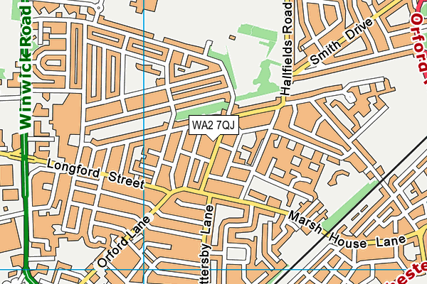 WA2 7QJ map - OS VectorMap District (Ordnance Survey) WA2 7QJ map - OS VectorMap District (Ordnance Survey)