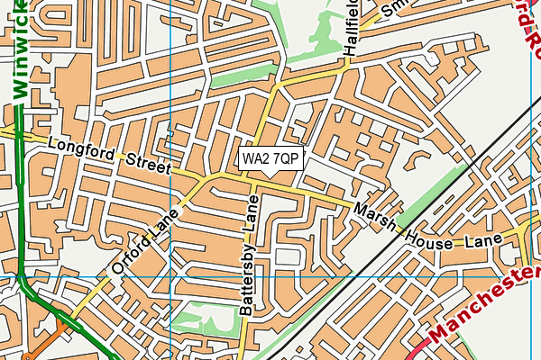 WA2 7QP map - OS VectorMap District (Ordnance Survey) WA2 7QP map - OS VectorMap District (Ordnance Survey)