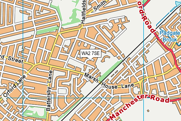 WA2 7SE map - OS VectorMap District (Ordnance Survey) WA2 7SE map - OS VectorMap District (Ordnance Survey)