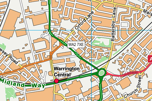 WA2 7XE map - OS VectorMap District (Ordnance Survey) WA2 7XE map - OS VectorMap District (Ordnance Survey)