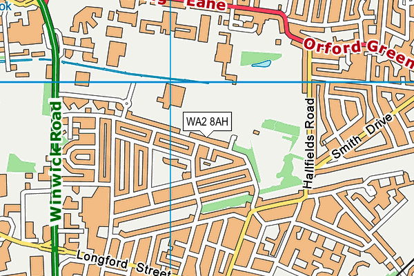 WA2 8AH map - OS VectorMap District (Ordnance Survey) WA2 8AH map - OS VectorMap District (Ordnance Survey)
