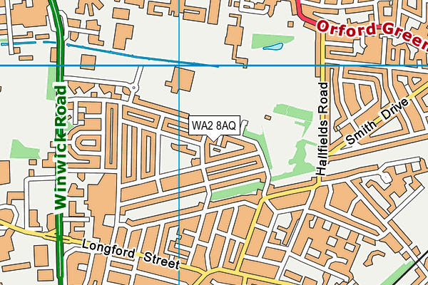 WA2 8AQ map - OS VectorMap District (Ordnance Survey) WA2 8AQ map - OS VectorMap District (Ordnance Survey)