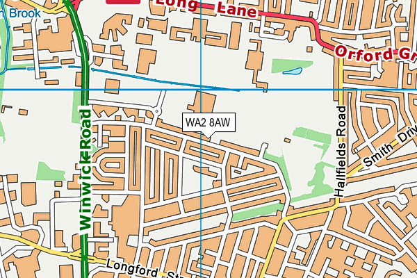 WA2 8AW map - OS VectorMap District (Ordnance Survey)