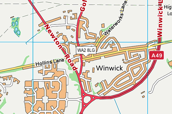 WA2 8LG map - OS VectorMap District (Ordnance Survey) WA2 8LG map - OS VectorMap District (Ordnance Survey)