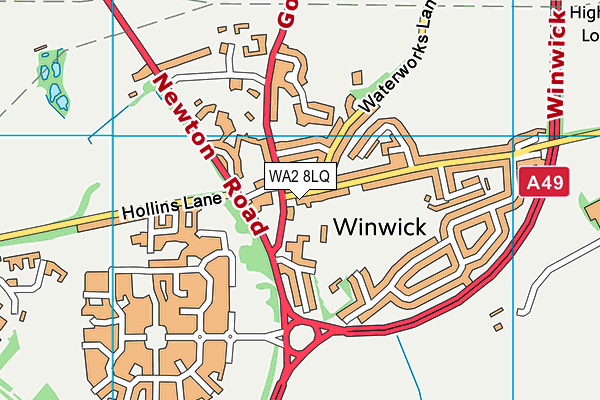 WA2 8LQ map - OS VectorMap District (Ordnance Survey) WA2 8LQ map - OS VectorMap District (Ordnance Survey)
