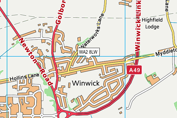 WA2 8LW map - OS VectorMap District (Ordnance Survey) WA2 8LW map - OS VectorMap District (Ordnance Survey)