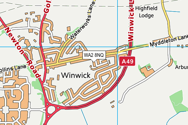 WA2 8NQ map - OS VectorMap District (Ordnance Survey) WA2 8NQ map - OS VectorMap District (Ordnance Survey)