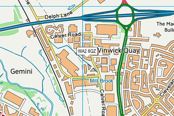 WA2 8QZ map - OS VectorMap District (Ordnance Survey) WA2 8QZ map - OS VectorMap District (Ordnance Survey)