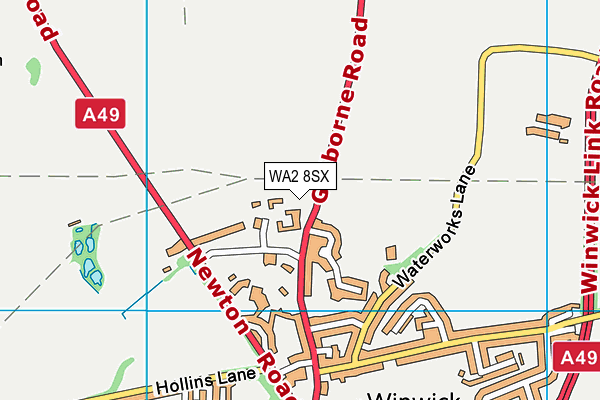 WA2 8SX map - OS VectorMap District (Ordnance Survey) WA2 8SX map - OS VectorMap District (Ordnance Survey)