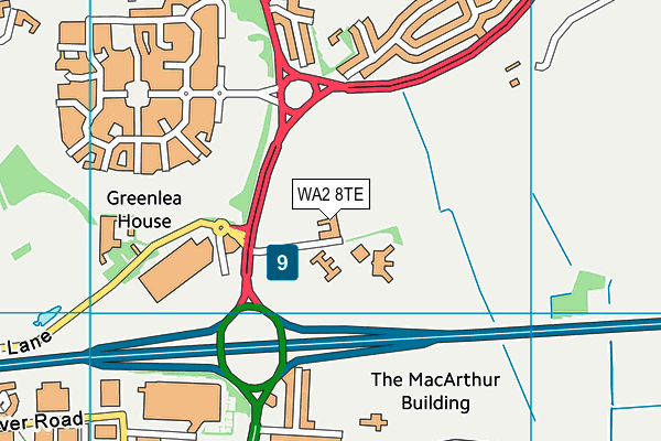 WA2 8TE map - OS VectorMap District (Ordnance Survey) WA2 8TE map - OS VectorMap District (Ordnance Survey)