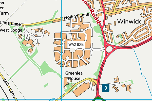 WA2 8XB map - OS VectorMap District (Ordnance Survey) WA2 8XB map - OS VectorMap District (Ordnance Survey)