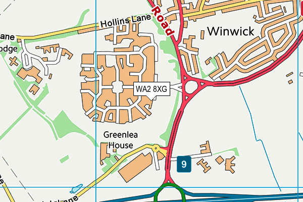 WA2 8XG map - OS VectorMap District (Ordnance Survey) WA2 8XG map - OS VectorMap District (Ordnance Survey)