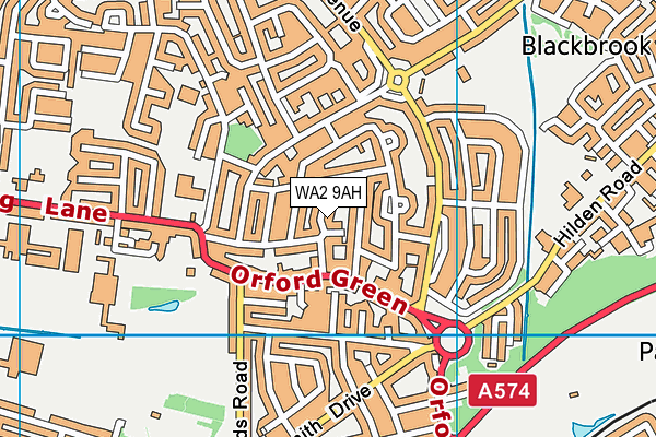 WA2 9AH map - OS VectorMap District (Ordnance Survey) WA2 9AH map - OS VectorMap District (Ordnance Survey)