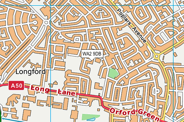 WA2 9DB map - OS VectorMap District (Ordnance Survey) WA2 9DB map - OS VectorMap District (Ordnance Survey)