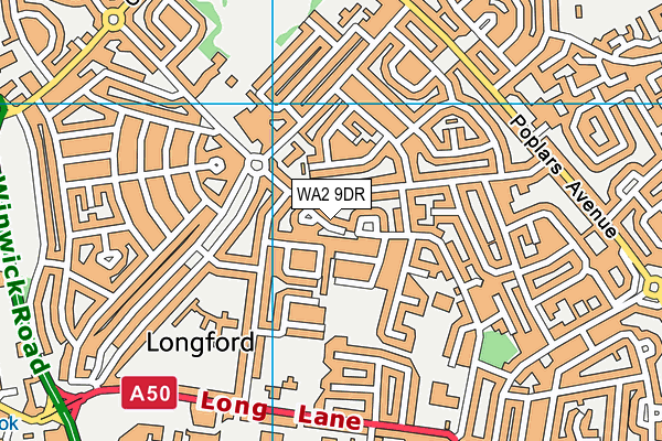 WA2 9DR map - OS VectorMap District (Ordnance Survey) WA2 9DR map - OS VectorMap District (Ordnance Survey)