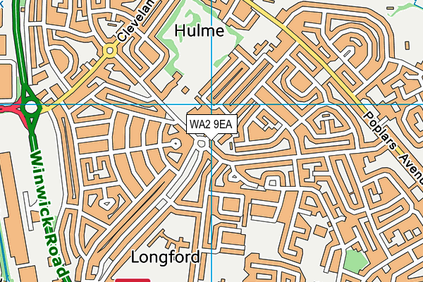WA2 9EA map - OS VectorMap District (Ordnance Survey) WA2 9EA map - OS VectorMap District (Ordnance Survey)