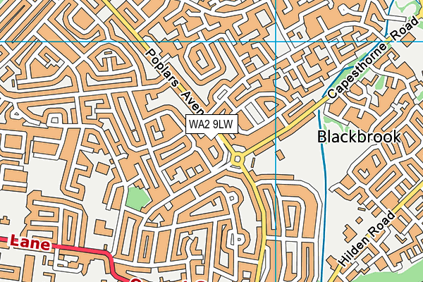 WA2 9LW map - OS VectorMap District (Ordnance Survey) WA2 9LW map - OS VectorMap District (Ordnance Survey)
