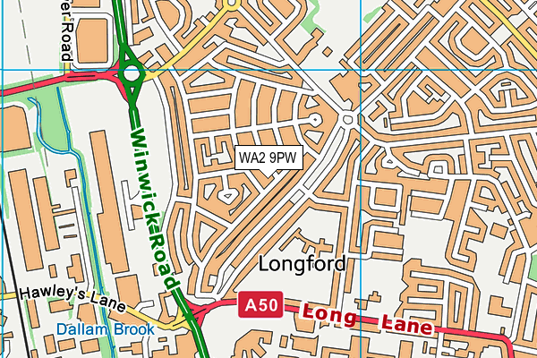 WA2 9PW map - OS VectorMap District (Ordnance Survey) WA2 9PW map - OS VectorMap District (Ordnance Survey)