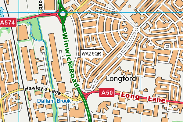 WA2 9QR map - OS VectorMap District (Ordnance Survey) WA2 9QR map - OS VectorMap District (Ordnance Survey)