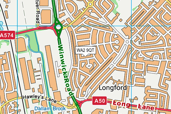 WA2 9QT map - OS VectorMap District (Ordnance Survey) WA2 9QT map - OS VectorMap District (Ordnance Survey)