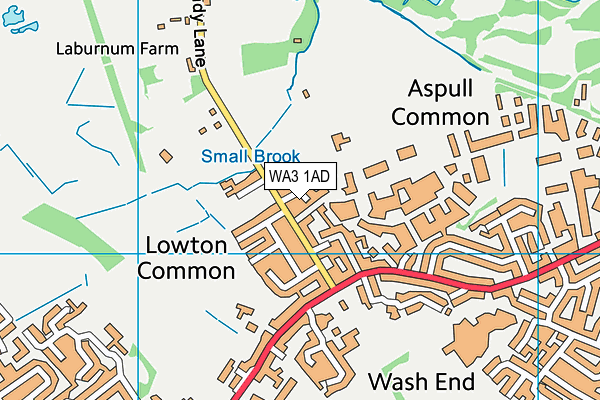 WA3 1AD map - OS VectorMap District (Ordnance Survey) WA3 1AD map - OS VectorMap District (Ordnance Survey)