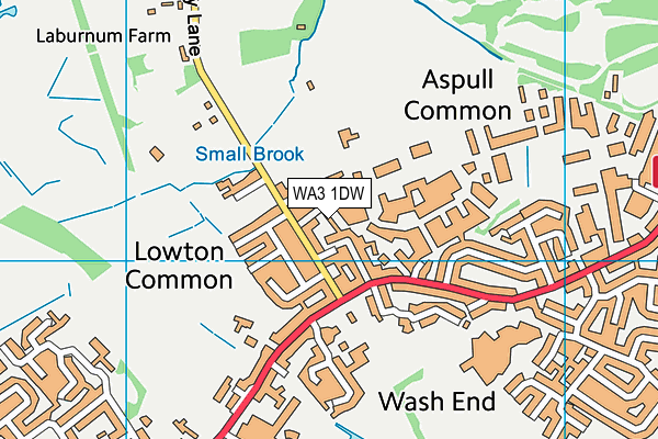 WA3 1DW map - OS VectorMap District (Ordnance Survey) WA3 1DW map - OS VectorMap District (Ordnance Survey)
