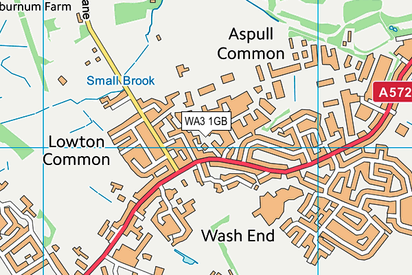 WA3 1GB map - OS VectorMap District (Ordnance Survey)