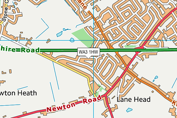 WA3 1HW map - OS VectorMap District (Ordnance Survey) WA3 1HW map - OS VectorMap District (Ordnance Survey)