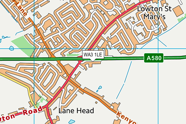WA3 1LE map - OS VectorMap District (Ordnance Survey) WA3 1LE map - OS VectorMap District (Ordnance Survey)