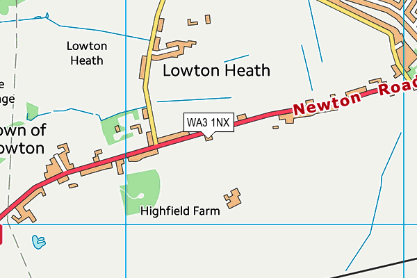 WA3 1NX map - OS VectorMap District (Ordnance Survey) WA3 1NX map - OS VectorMap District (Ordnance Survey)