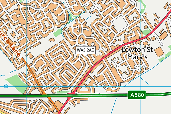 WA3 2AE map - OS VectorMap District (Ordnance Survey) WA3 2AE map - OS VectorMap District (Ordnance Survey)