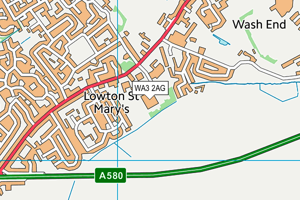 WA3 2AG map - OS VectorMap District (Ordnance Survey) WA3 2AG map - OS VectorMap District (Ordnance Survey)