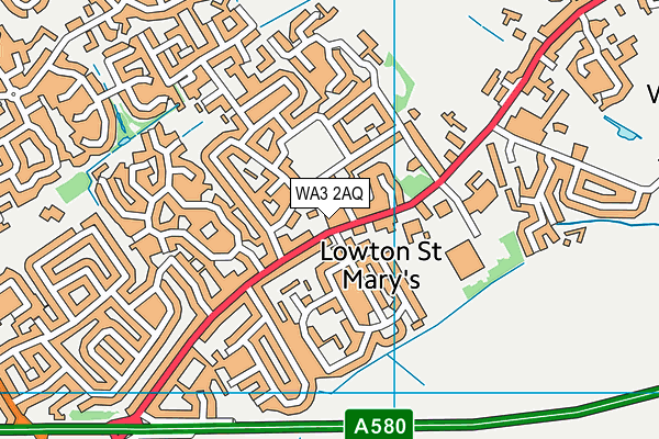 WA3 2AQ map - OS VectorMap District (Ordnance Survey) WA3 2AQ map - OS VectorMap District (Ordnance Survey)