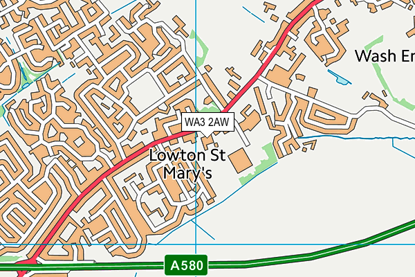 WA3 2AW map - OS VectorMap District (Ordnance Survey) WA3 2AW map - OS VectorMap District (Ordnance Survey)