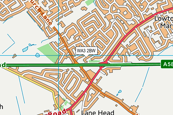 WA3 2BW map - OS VectorMap District (Ordnance Survey) WA3 2BW map - OS VectorMap District (Ordnance Survey)