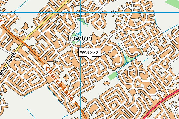 WA3 2GX map - OS VectorMap District (Ordnance Survey) WA3 2GX map - OS VectorMap District (Ordnance Survey)