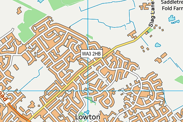 WA3 2HB map - OS VectorMap District (Ordnance Survey) WA3 2HB map - OS VectorMap District (Ordnance Survey)