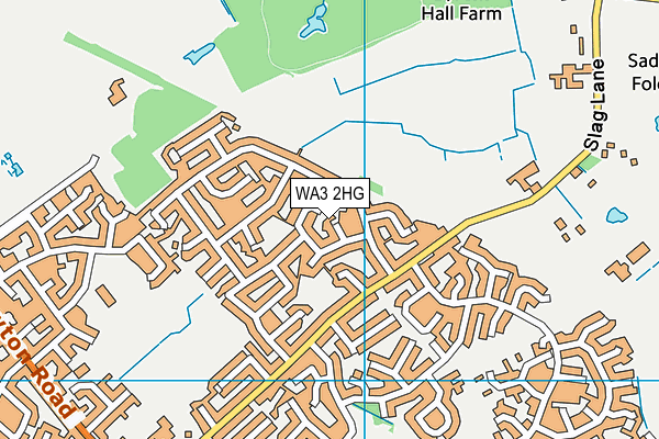 WA3 2HG map - OS VectorMap District (Ordnance Survey) WA3 2HG map - OS VectorMap District (Ordnance Survey)